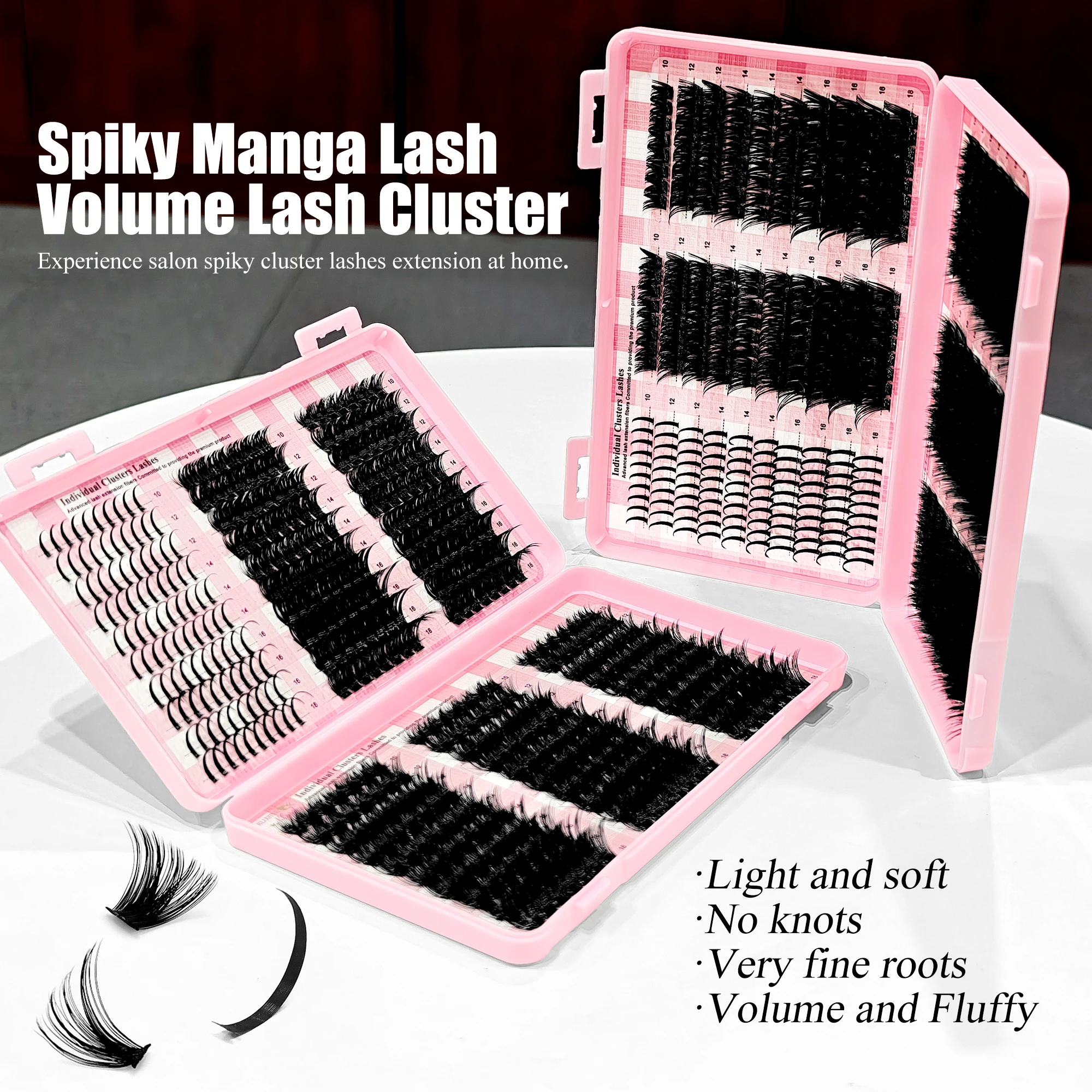 LAKANAKU Manga DIY Wimpern-Buch Wimperncluster-Tablett Untere Cluster Volumen-Set Wimpernverlängerungen Einzelwimpern Großhandel