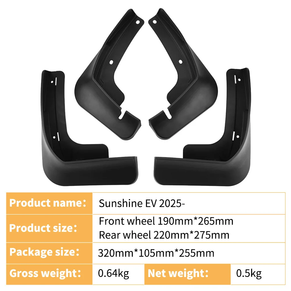 For Wuling Sunshine EV 2025 car fender tiles front and rear tires 4runner accessories car accessories