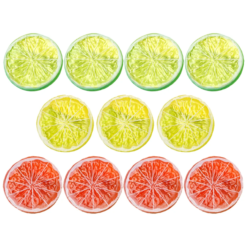 15 Pcs Imitation Lemon Slice Realistic Fruit Slices Simulation Props Party Fake Grapefruit Model Pvc Kitchen Pretend