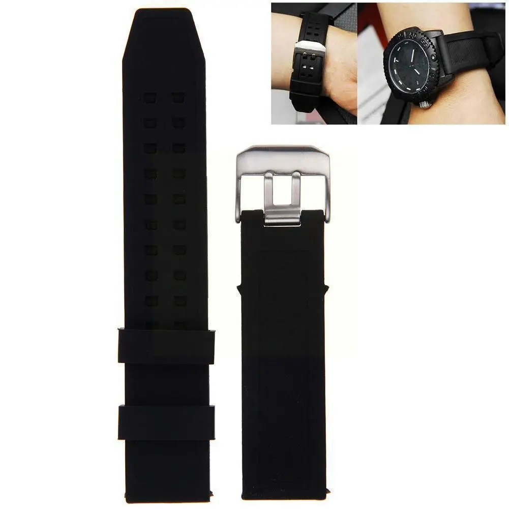 Unisex Soft Silicone Rubber Watch Strap 23mm Military Diving Sports Watch Band Bracelet For Luminox Strap Accessories P8E1