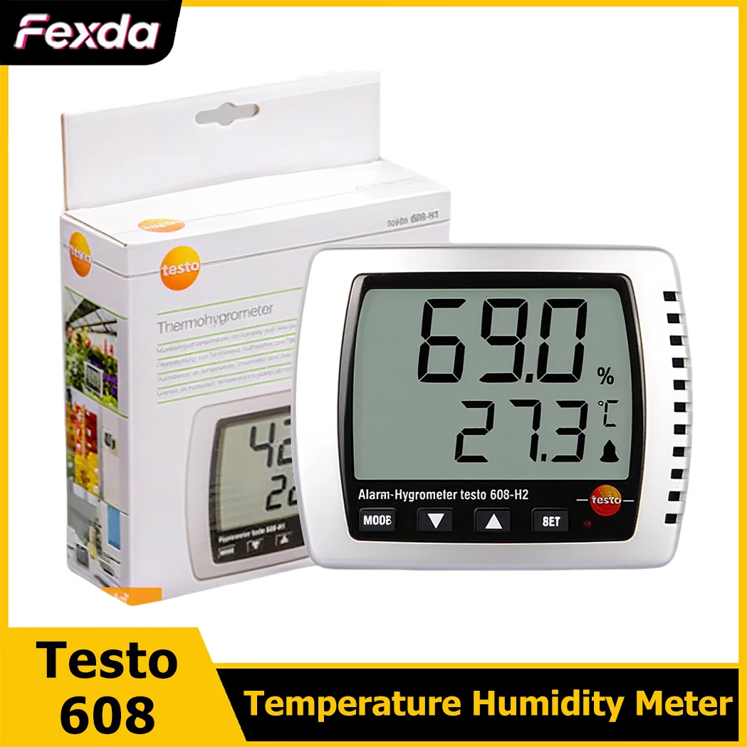 

Testo 608-H1/H2 электронный высокоточный термогигрометр с ЖК-дисплеем, измеритель температуры и влажности, промышленный измеритель точки росы