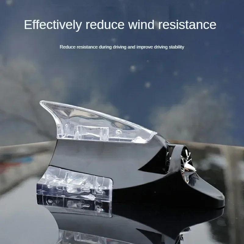 Car Roof Car Truck Wind Powered Led Light Roof Antenna Fin Wind Lamp Shark Fins Design Flash Shark Light Lamp Colorful