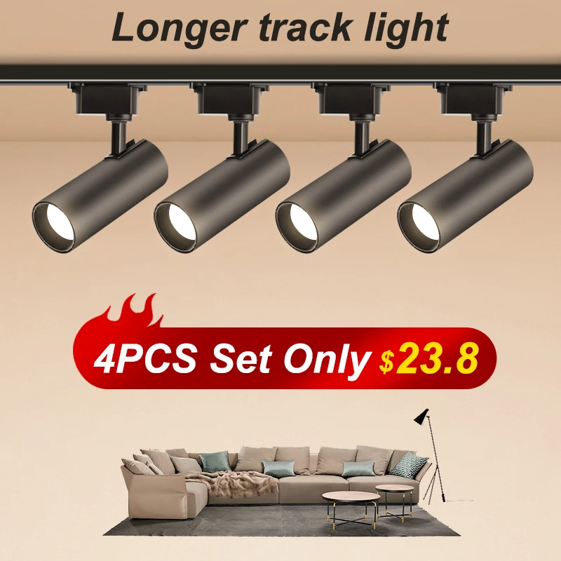 

Full Set Led Track Light 220v COB Ceiling Spot Light Track Lighting Rail Track Lamp Spotlights Living Room Clothing Store Shop