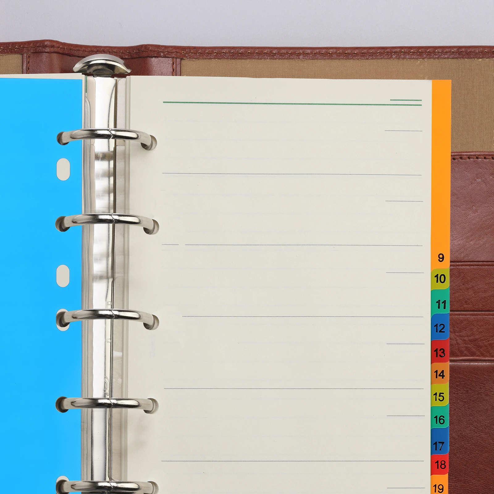 

20 Pages Colored Plastic Classification Index Insertable Dividers Binder Double Indexes Multi Colors Environmental Card