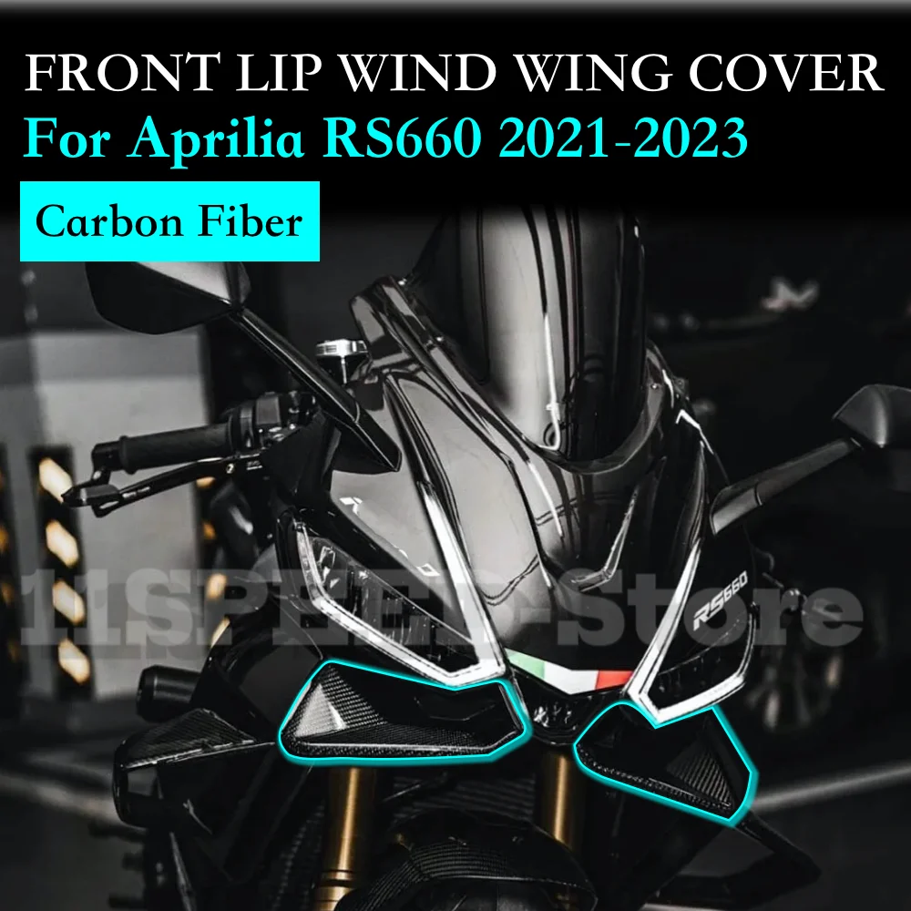 

Motos Accessories Front Lip Wind Wing Cover Cone Aerodynamics Fairing Winglets 3K Carbon Fiber For Aprilia RS660 2021-2023