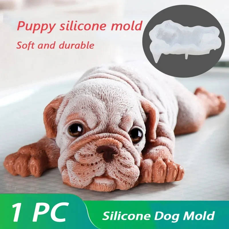 1pcs Cute Dog Silicone Mold Mousse Cake 3D Shar Pei Mould Ice Cream Pudding Blast Chilling Tools Fondant Decoration