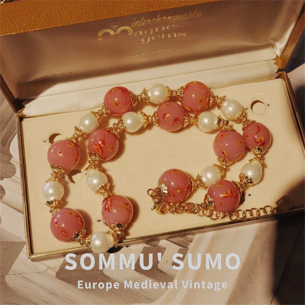 

Pink Cherry Blossom Glazed Necklace, New Models Are Sold Out Without Replenishment, Old Glazed.
