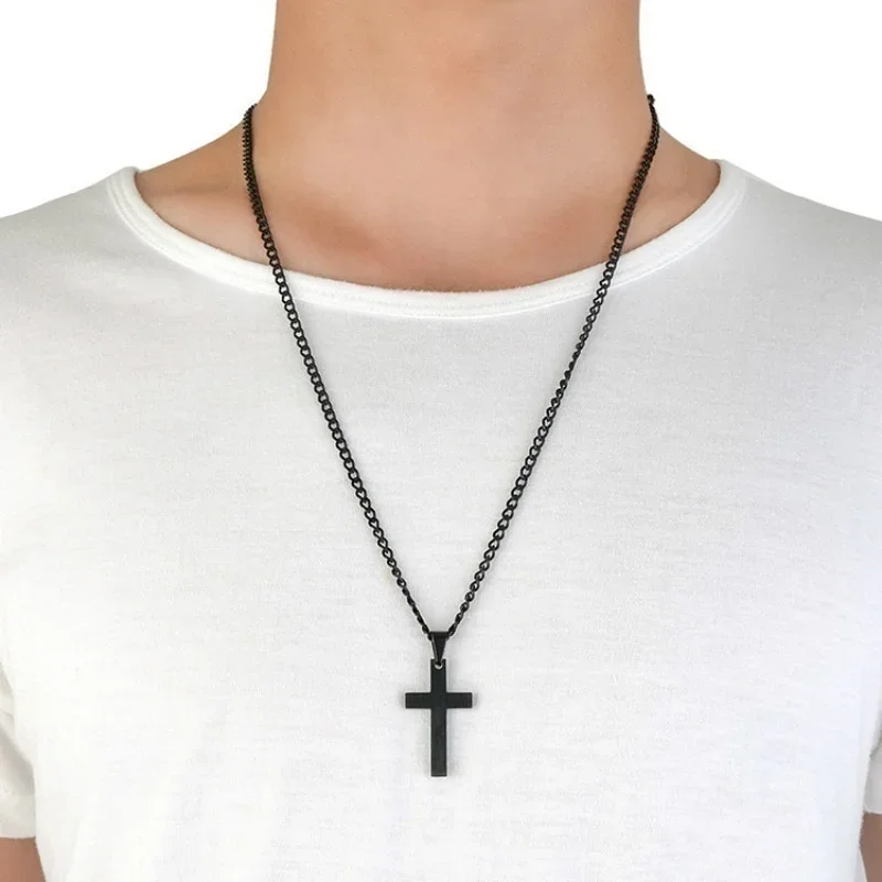 Stonego Cross Necklaces Stainless Steel Chain Jewelry Pendant Gift 1PC