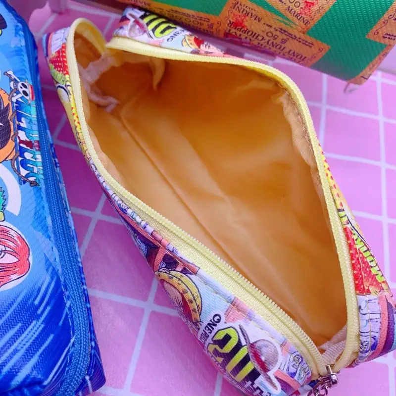 One Piece Anime Luffy Pencil Bag Cute Student Ins Style Decorate High Capacity Portable Storage Bag Cartoon Pencil Case Gift