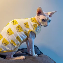 Chaleco algodón para gato Sphynx Devon Rex manga corta suave verano