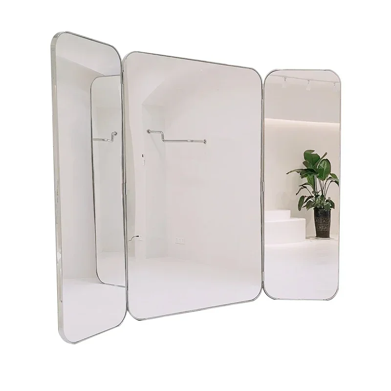 

Wedding Shop Fitting Full Body Dressing Three-Sided Foldable Floor Mirror