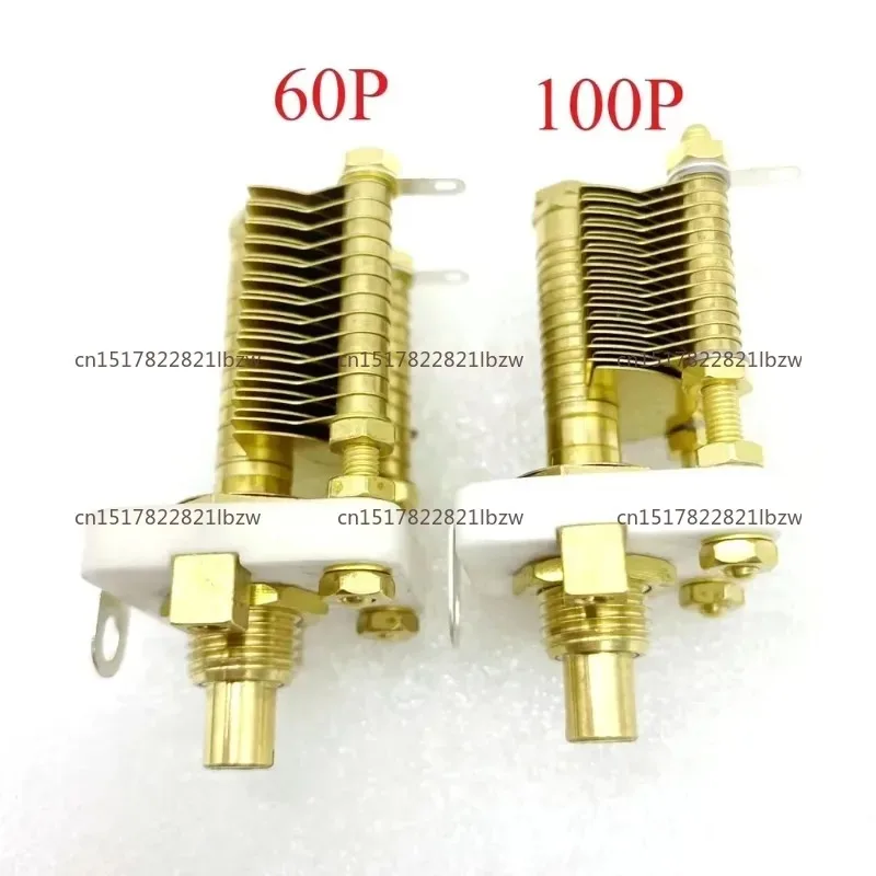 CW2F High Frequency High Q value Ceramic All Copper Single Air Variable Capacitor 60P/100P Beauty Medical Small Loop Antenna