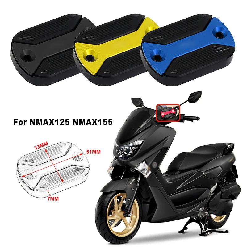 NMAX Motorcycle Aluminum Front Brake Reservoir Fluid Tank Oil Cup Cover For YAMAHA NMAX125 NMAX155 N-max 125 155 2015-2025