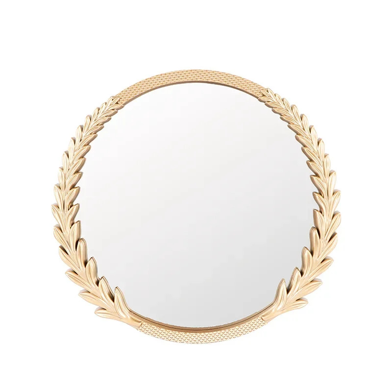 Cross-border selling ear-shaped oval decorative mirror porch wall-mounted punch-free variety of velvet decorative mirror wholesa