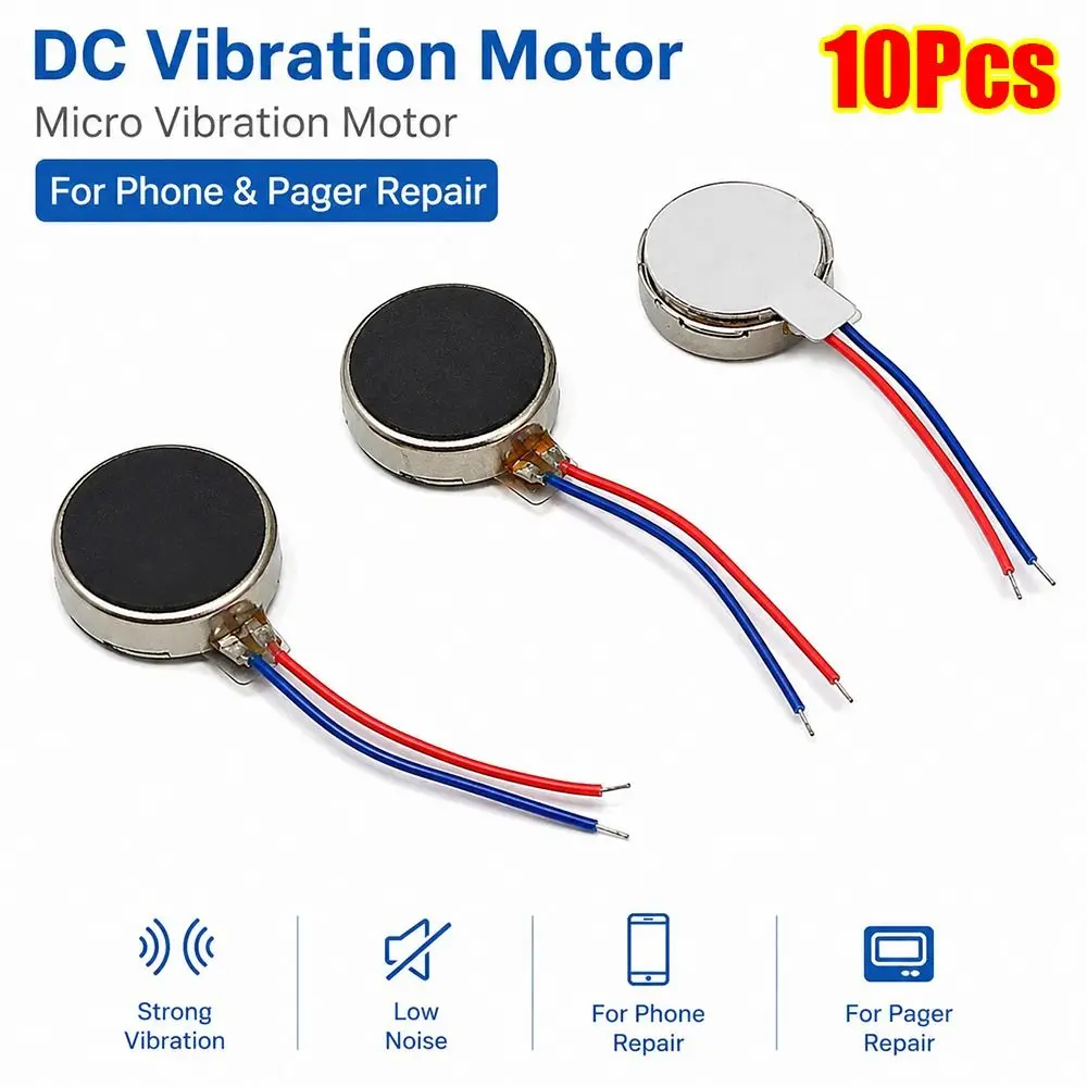 10Pcs DC 3V 3-5V Micro Vibration Motor 1027 1030 1034 1234 0820 0827 0830 0834 Coin Button Motor Self Adhesive Wire Connection