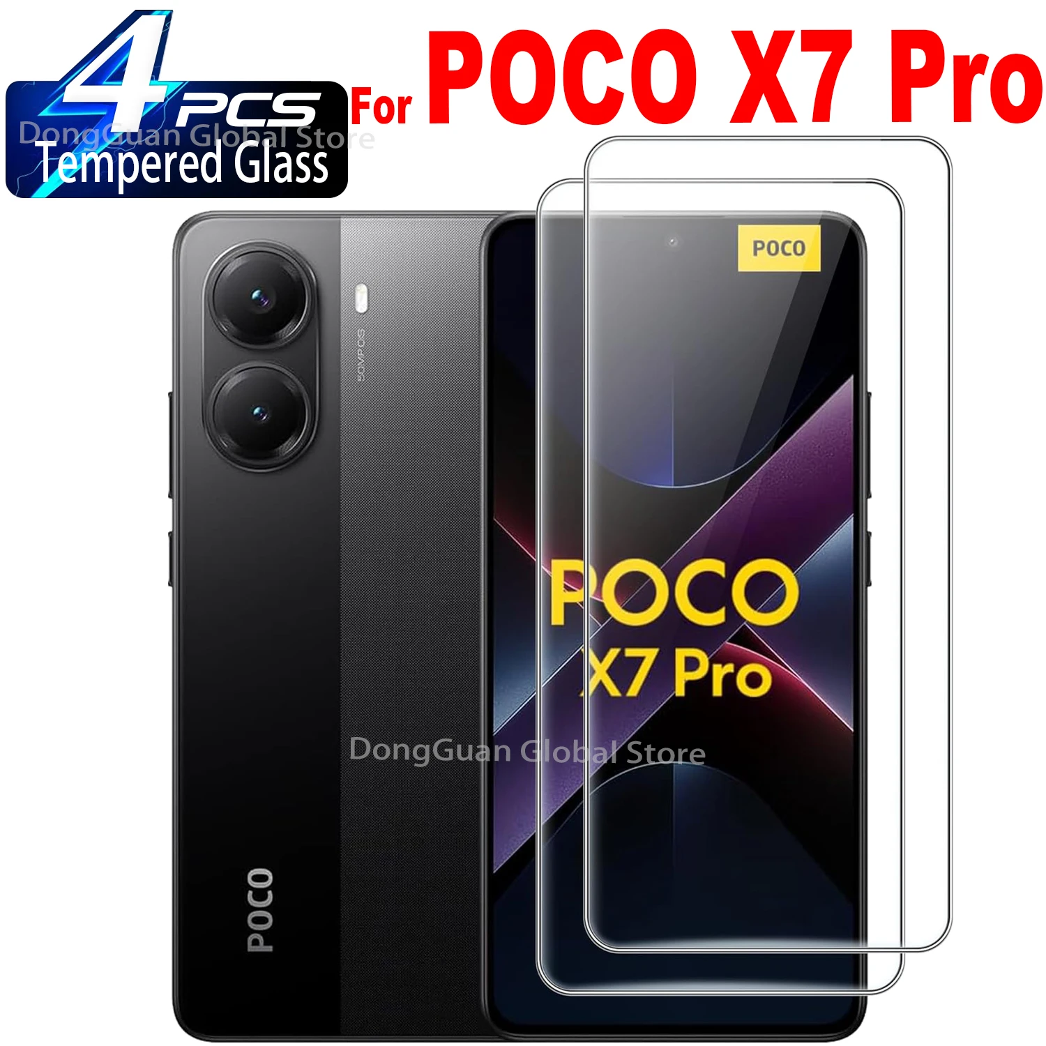 1/4Pcs Tempered Glass For Xiaomi POCO X7 Pro Screen Protector Glass Film