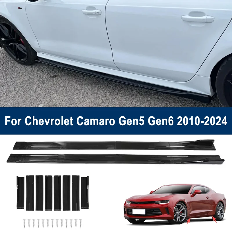 

For Chevrolet Camaro Gen5 Gen6 Car Side Skirt Splitters Extended Side Spoiler Sport Body Kit Bumper Lip Modified Parts 8Pcs