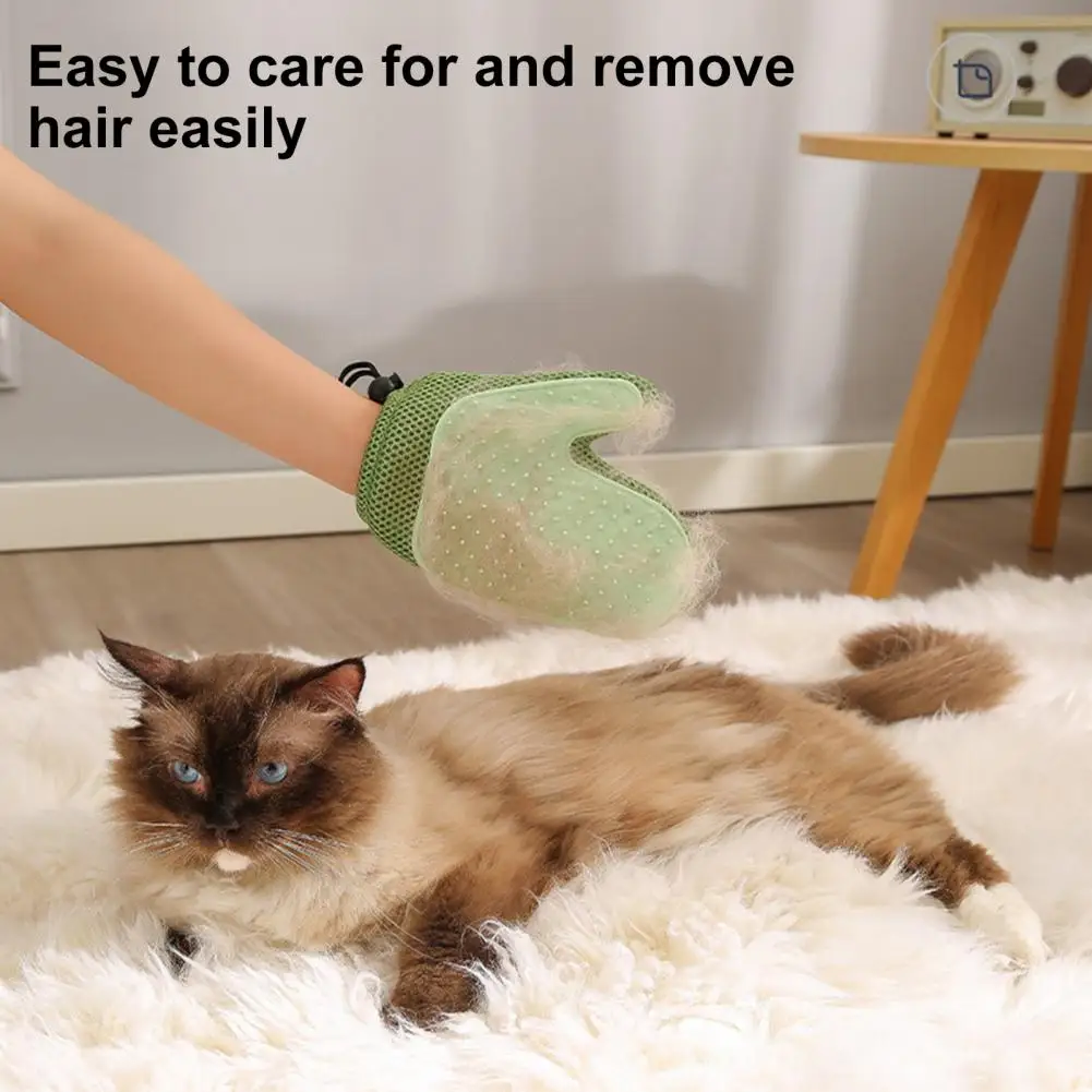 

Pet Hair Remover Glove Double-Sided Pet Grooming Glove for Clothing Carpets Silicone Cat Dog Grooming Mitt for Shedding