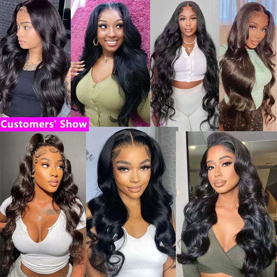 Perruque Lace Closure Wig Body Wave Brésilienne Naturelle, Cheveux Humains, 13x6, 13x4, 40 Pouces, pour Femme Africaine