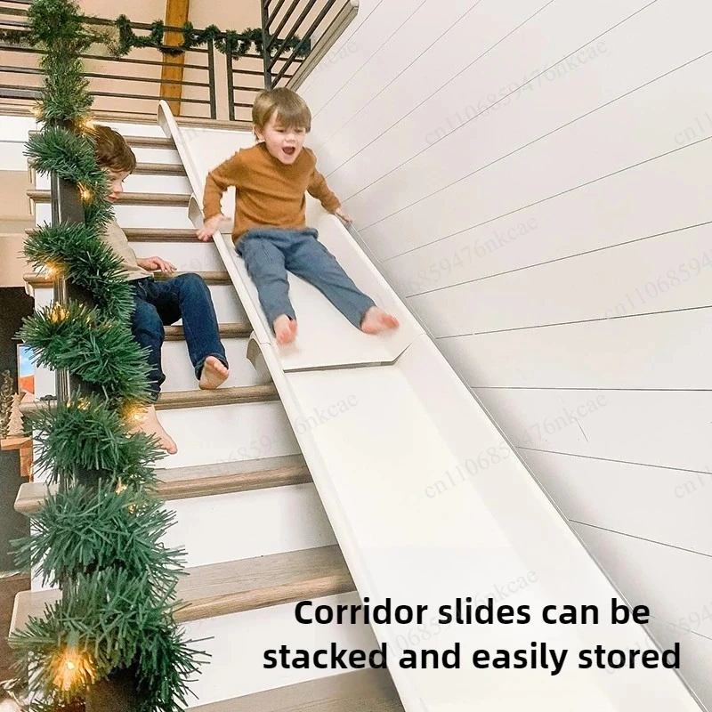 Indoor Children Stairway Slide Safety Foldable Home Kids Step Slides Playing Free Installation Outdoor Slides Kid Play Household