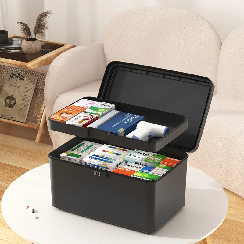 Portable Storage Box Lockable File Password Box Large Capacity Household Safe Boxes Home Increase Space Organization Accessories