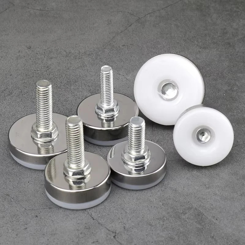 8-24Pcs M6 M8 M10 Steel Adjustable Furniture Feet with Nylon Base Levelers for Sofa Table Chair Cabinet Workbench-Easy Leveling