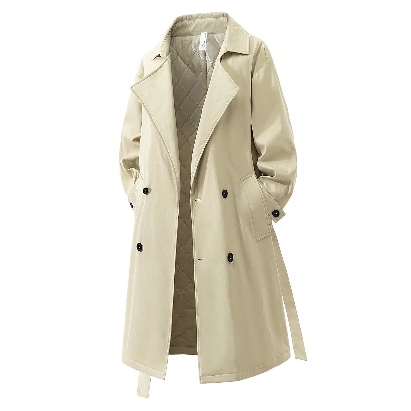 معطف طويل للرجال جديد لعام 2025، معطف غير رسمي كبير الحجم بطية صدر السترة، ملابس خارجية فضفاضة مناسبة للربيع والخريف، أزياء ملابس الشارع للشباب