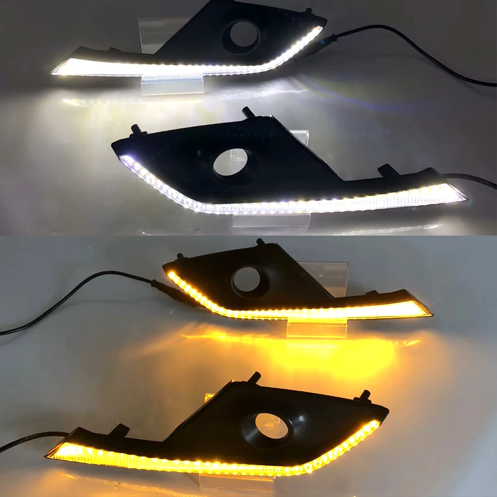 For Mazda CX-3 CX3 2015 2016 2017 2018 2019 2020 1Pair Car DRL LED Daytime Running Light with Yellow Turn Signal Function view 4
