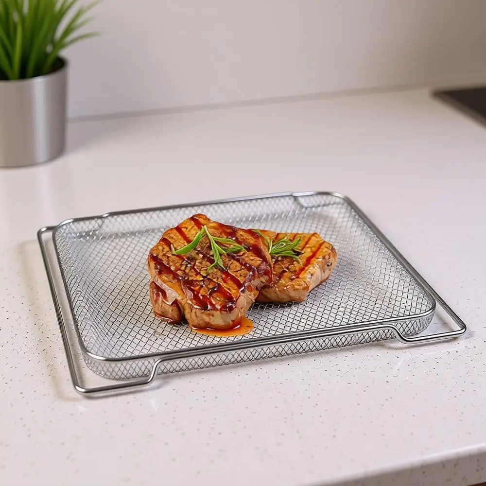 

Сетчатая корзина для аэрофритюрницы или двухзонная аэрофритюрница 360, 25 кв. футов, очень большая, 14,1 x 11,8, антипригарные сменные части для аэрофритюрницы, сталь