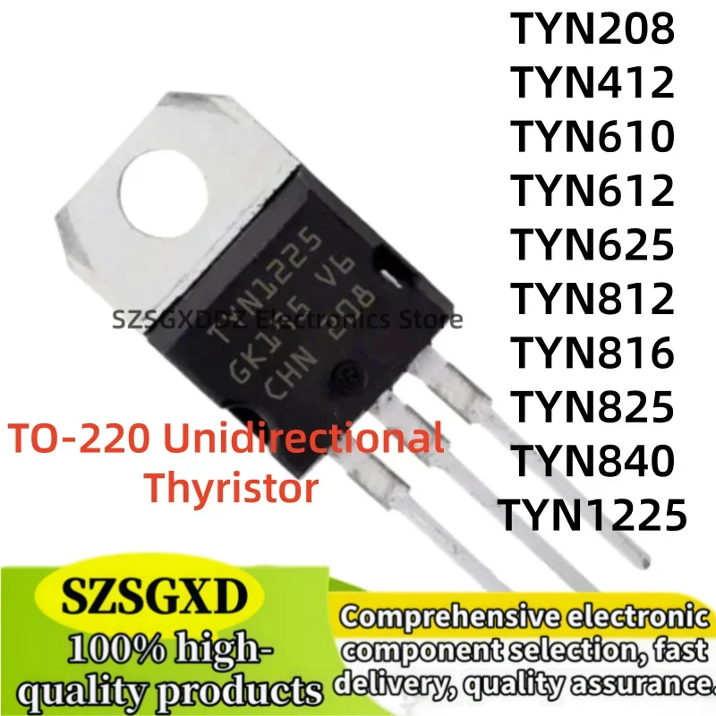 10-20Uds 100% new TYN208 TYN412 TYN610 TYN612 TYN625 TO220 TYN812 TYN816 TYN825 TYN840 TYN1225 TO-220 Unidirectional Thyristor