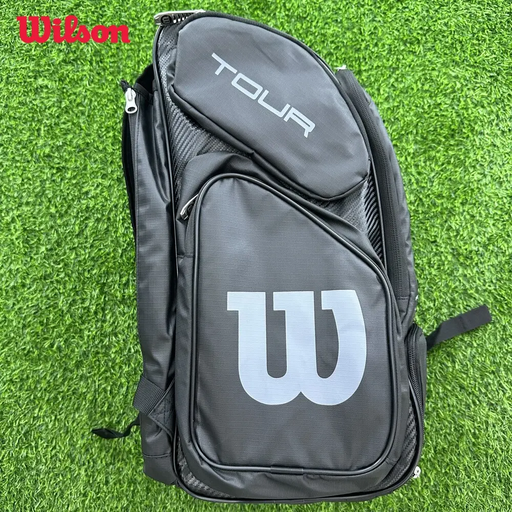 Wilson Tennis Bag High-Capacity Holds 2 Tennis Rackets Tennis Backpack Daily Portable Court Racket Bag Men Women Sports Backpack