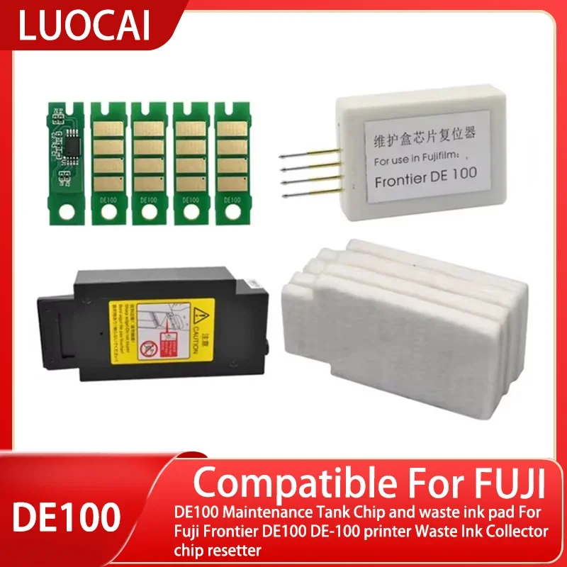 DE100 Maintenance Tank Chip and waste ink pad For Fuji Frontier DE100 DE-100 printer Waste Ink Collector chip resetter