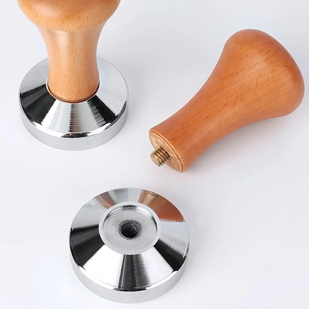 49mm Flat Espresso Tamper Professional Coffee Tamping Tool Stainless Steel Press for Even Bean Distribution Leveling
