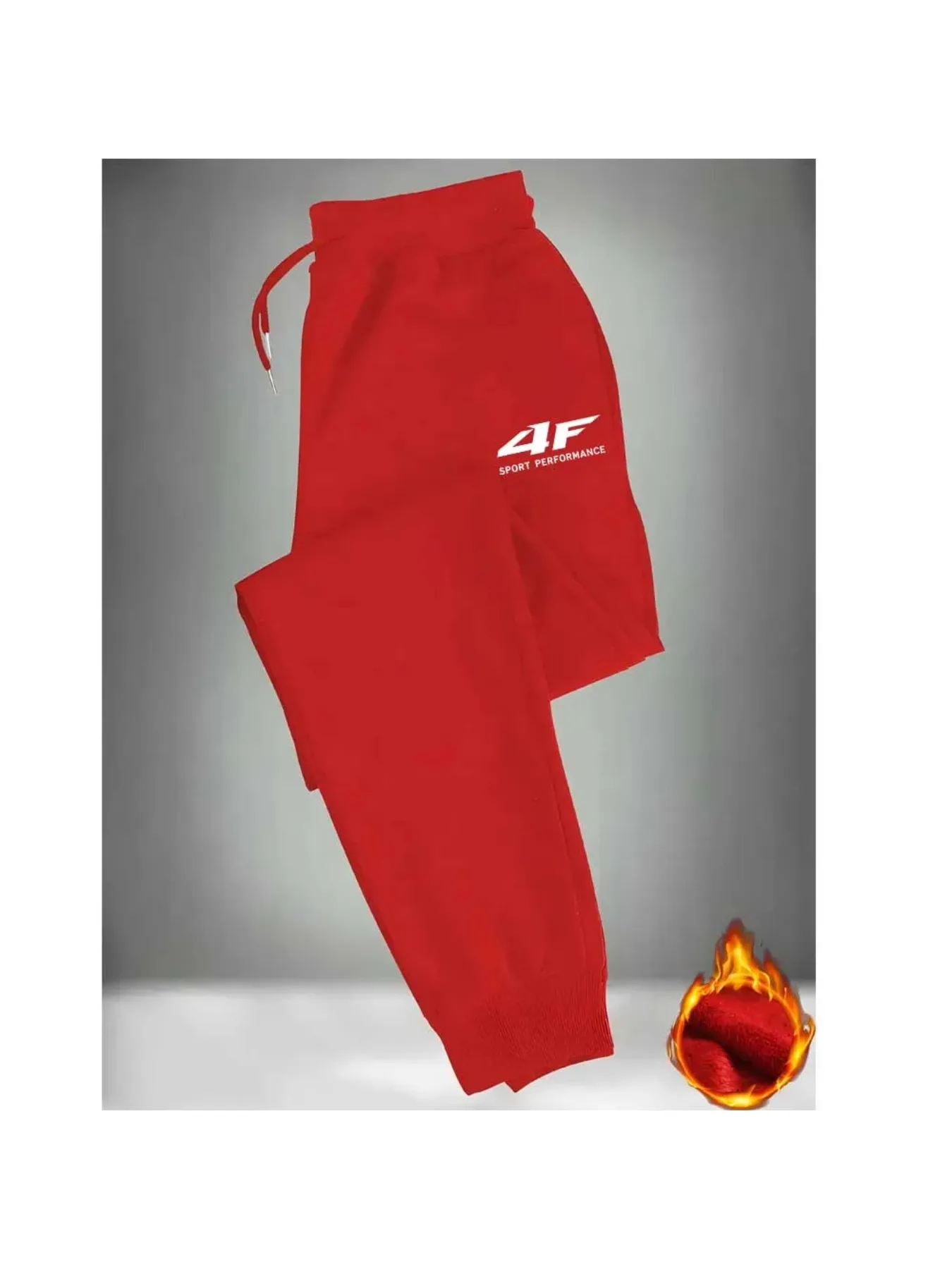 بنطال الركض باللون الأسود كاجوال 4F - مع حزام خصر مطاطي بسحاب وجيوب جانبية وقص عادي للجري في الهواء الطلق وأسلوب رياضي #4