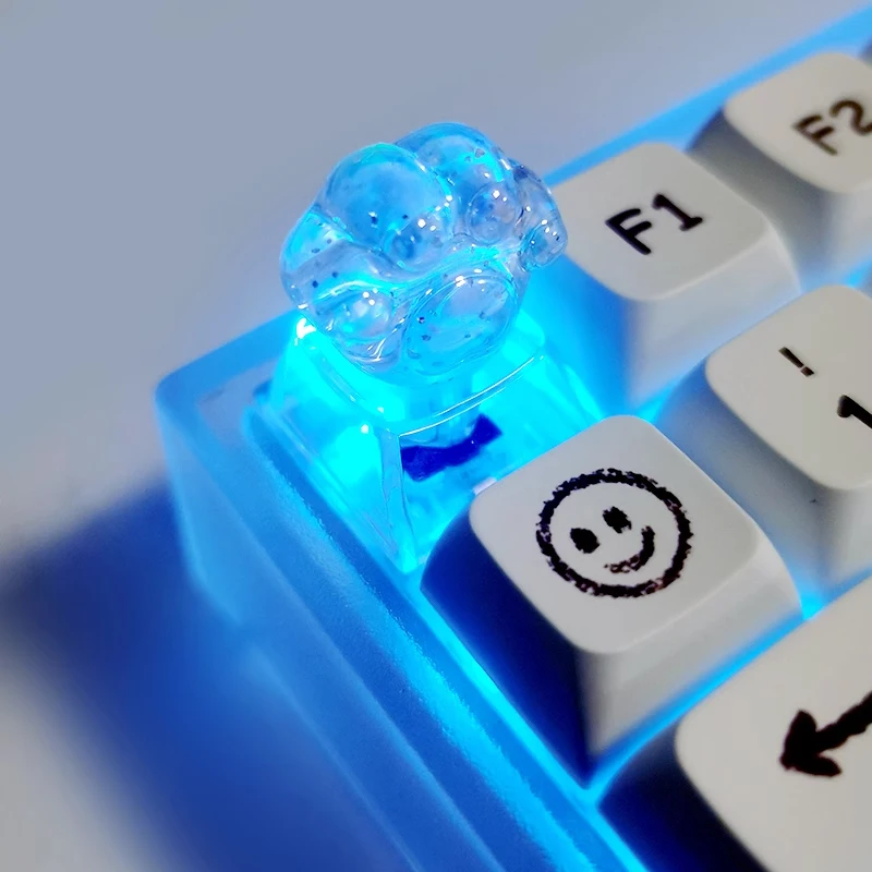 

Creative Transparent Cat Claw Keycap Cute Sparkling Pink Mechanical Keyboard Keycap Cherry Mx Switch Cross Axis Keycap
