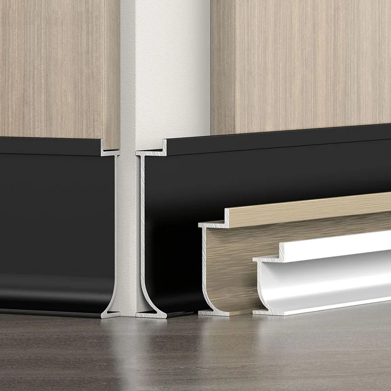 H20/30/50mm Skirting Line Aluminum Profile Baseboard Surface Mounted Indoor Floor Corner Wall Decor Trim Strip