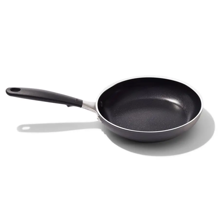 

8 NonStick Every Day Frying Pan, BPAFree Comfort Grip Silicone Handle, Dishwasher amp Oven Safe, PFASFree Ceramic Skillet, Black