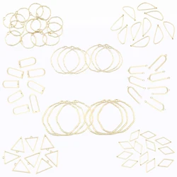 10 x Open Gold Color Charms Pendants Geometric Hollow Oval Frame Rectangle Ring for DIY Tribal Earring Jewelry Accessories