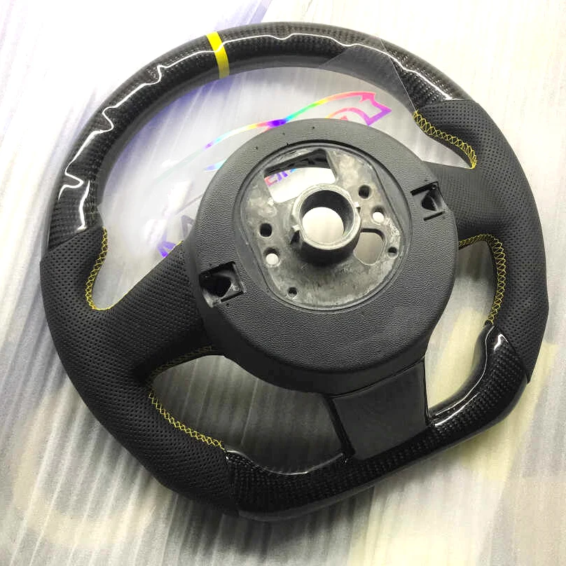 Steering Wheel Fit For Lamborghini Gallardo 2004-2014 LED Carbon Fiber Perforated Leather Racing Wheel Sport Wheel