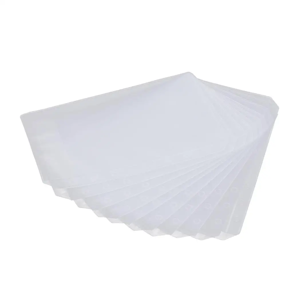 10x Binder PVC Transparent 5 A6 Hole Loose Leaf Document Files