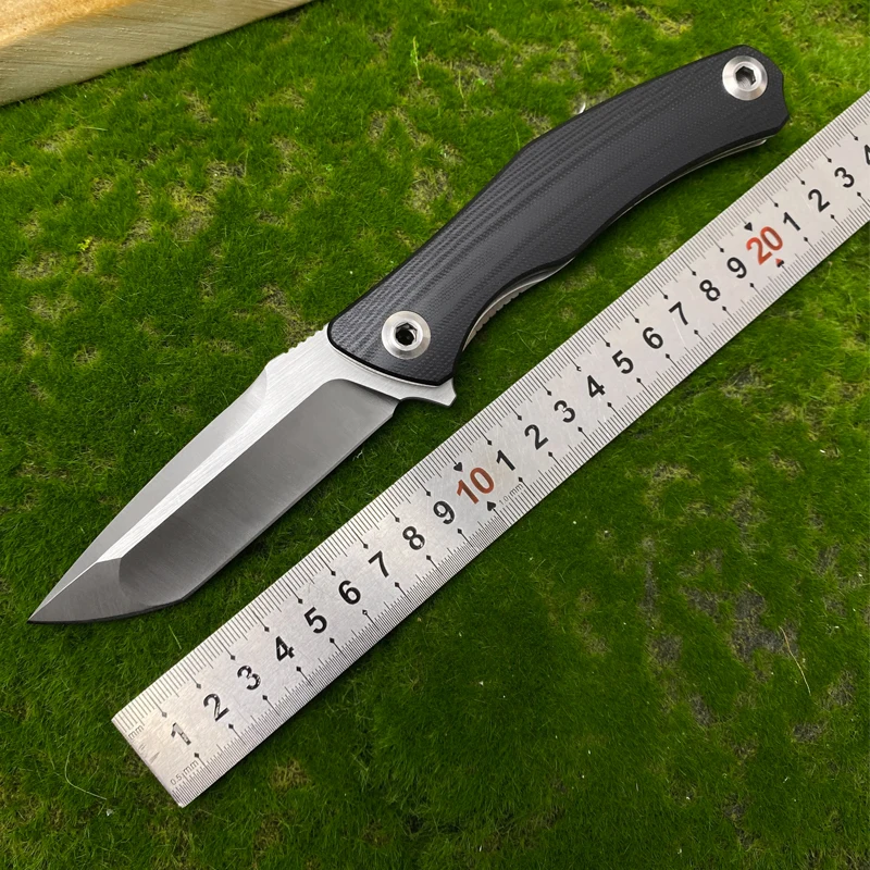 

High hardness D2 steel blade Pocket folding knife G10 handle Outdoor camping hunting defensive tactics Sharp knife EDC tool