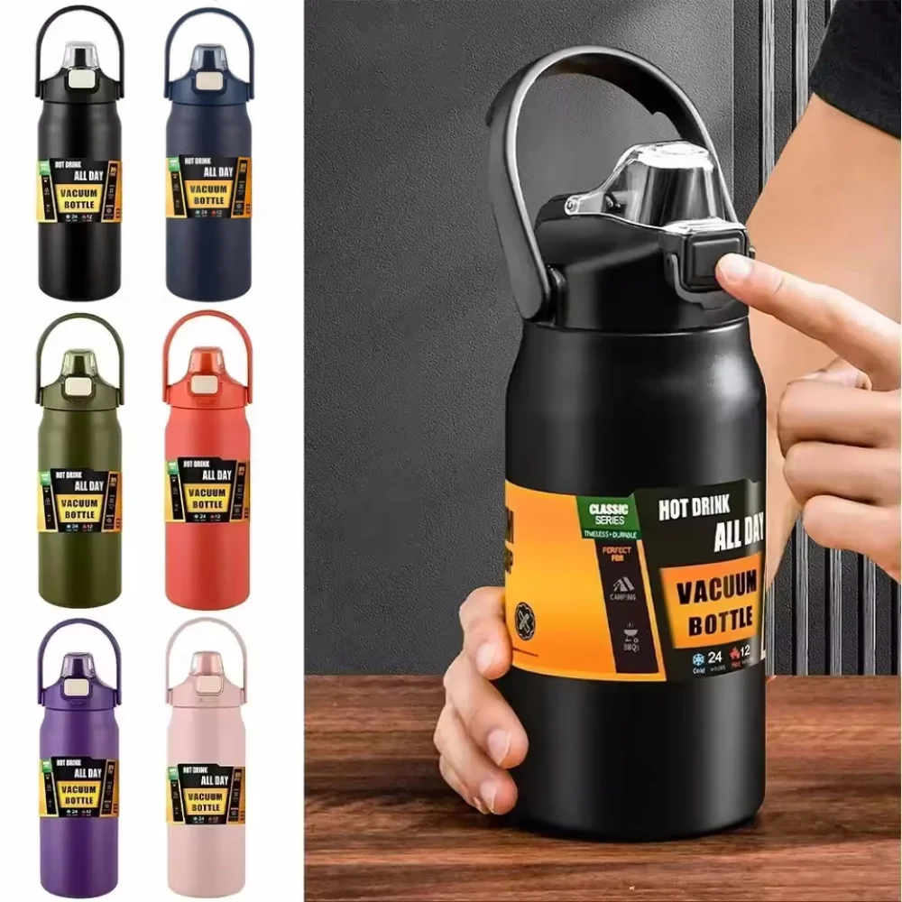 800 ml Thermobecher mit Strohhalm 304 Edelstahl Thermobecher Tumbler Kaffeetasse Sport-Vakuumflaschen Kalt- und Warmwasserflasche