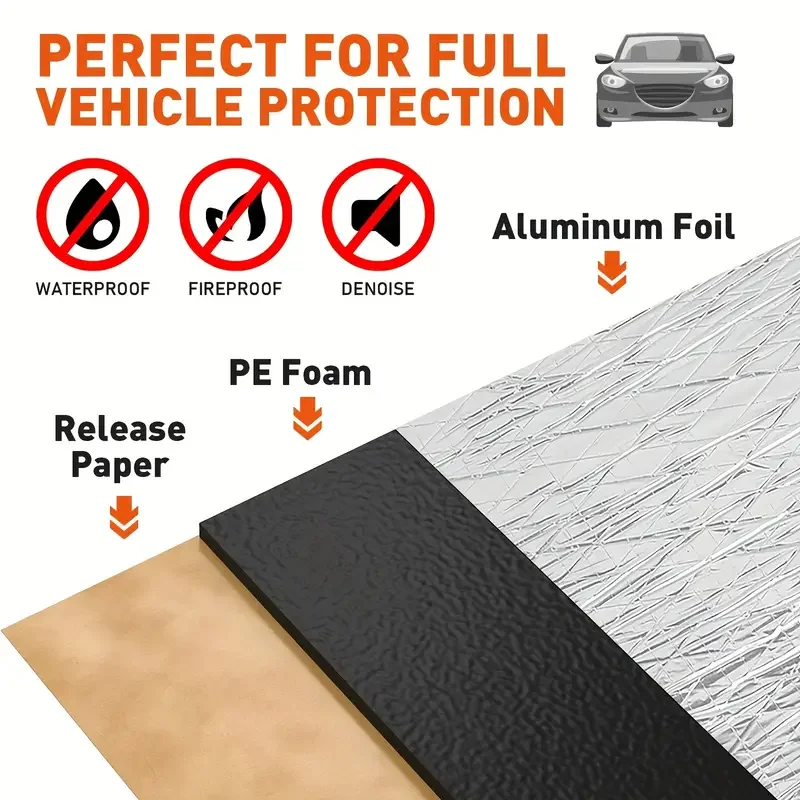2000*500/250*400mm 5/10mm Car Sound Mat Proofing Deadener Heat Noise Insulation Deadening Mat Hood Closed Cell Foam Accessories - view 6