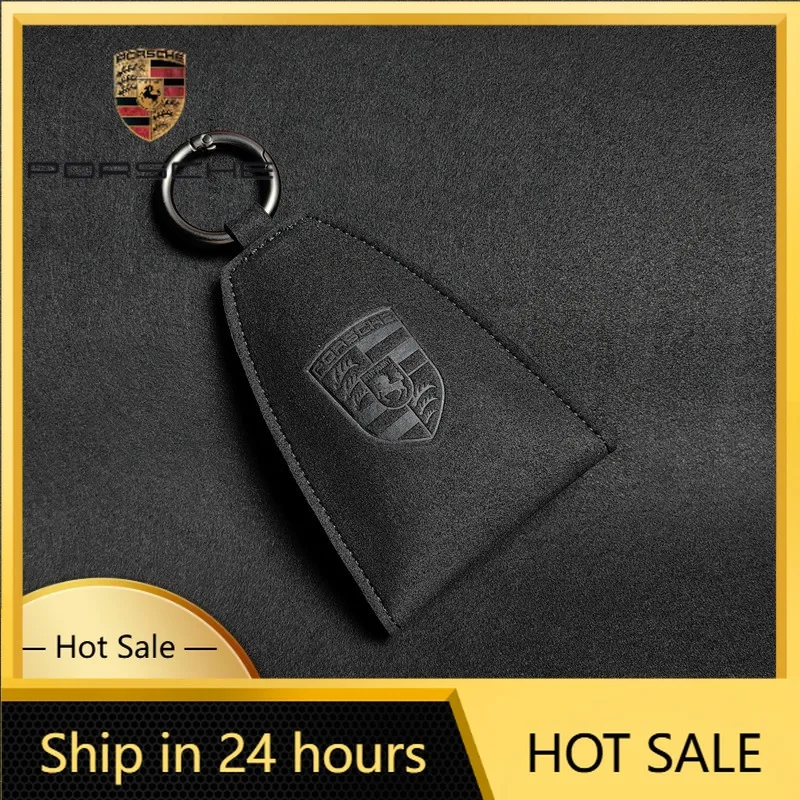 

Чехол-ключница из замши для Porsche Cayenne, Panamera, Macan, 911, с кольцом для ключей, автоаксессуар для Porsche Cayenne, Panamera