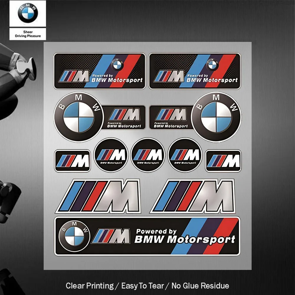 

BMW Motorsport Reflective Stickers for Motorcycle Helmet Fuel Tank Tail Box Car Windows Door Handle Rearview Mirror Decor Decals