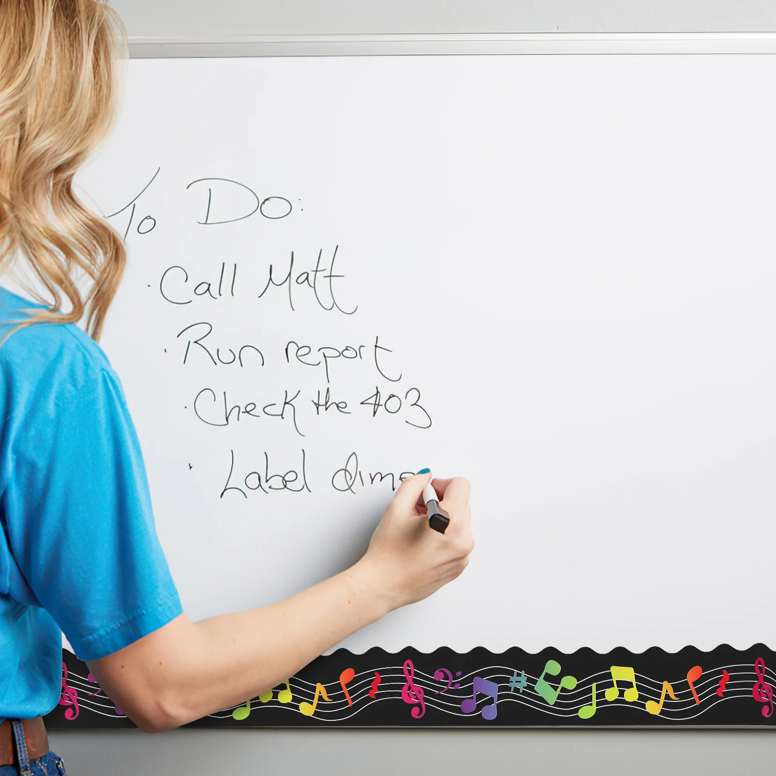 

1 Mark Border Sticker for Classroom Bulletin Board DIY Chalkboard Trim School Home Use Music Theme Decorations