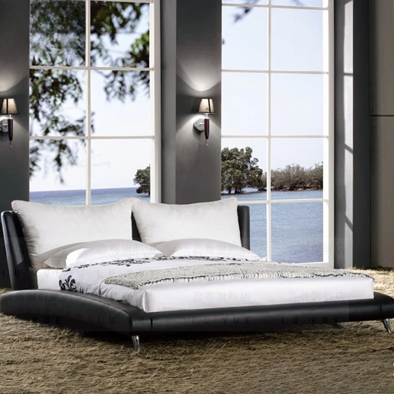 

Современная креативная и модная мягкая кровать для спальни, двуспальная кожа 1,8 метра.