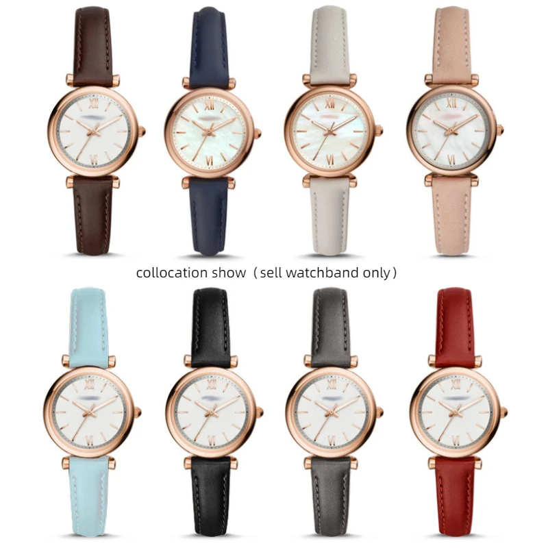 12 14 16 18 مللي متر النساء جلد طبيعي الساعات الوردي الأبيض الأحمر ل كاسيو الأحفوري المعصم الفرقة Garmin زنبق 2 جلد البقر حزام ساعة اليد