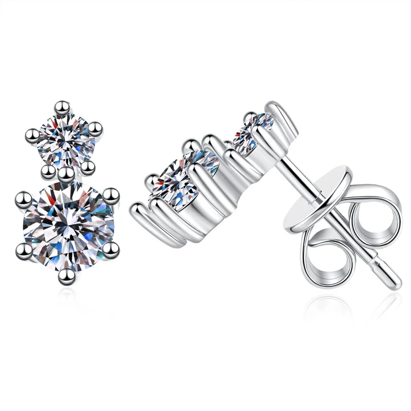 

ZFSILVER Trendy s925 Fresh Classic Silver Moissanite Classic Design Paw 6 Earrings For Charm Women Accessories Jewelry Gift E261