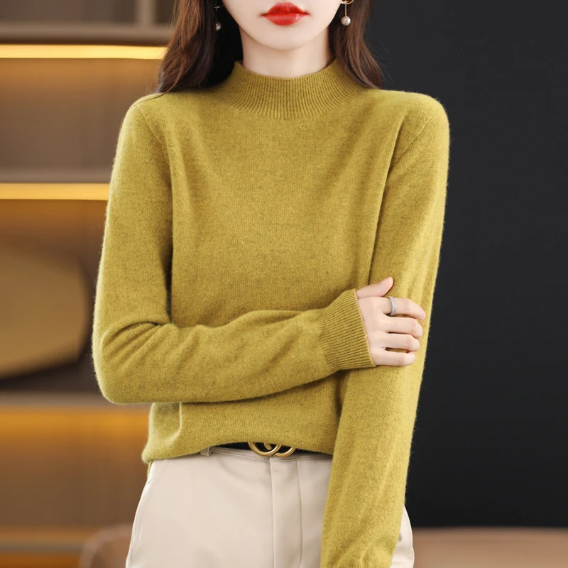 Assault Seamless First-Line Ready-To-Wear! 2025 Autumn and Winter 100% Pure Wool Sweater Women's Loose Temperament Knitted Sweat